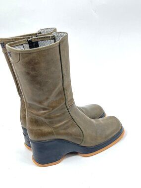 MAG Leather Platform Square Toe Boots